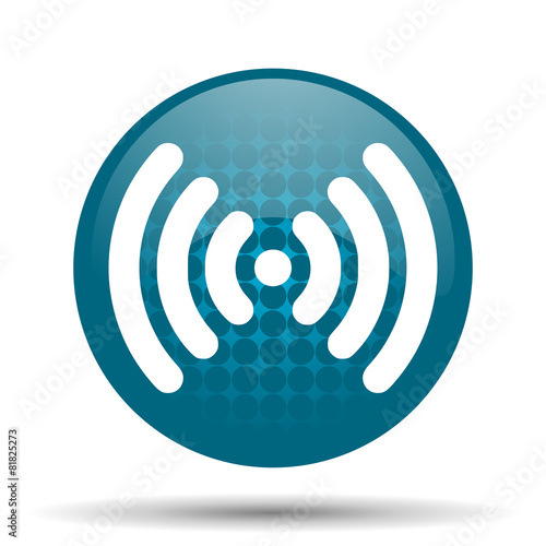 wifi blue glossy web icon