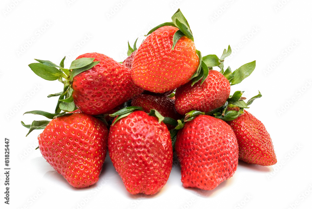 Stack of Strawberries Isolated on White Background Stack of Strawberries Isolated on White Background