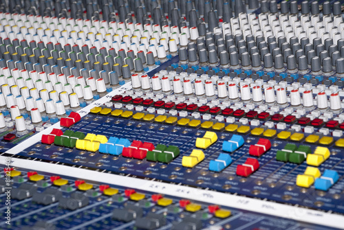 Audio Sound Mixer - Part Of An Audio Production Console