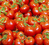 real organic tomatoes at market stall