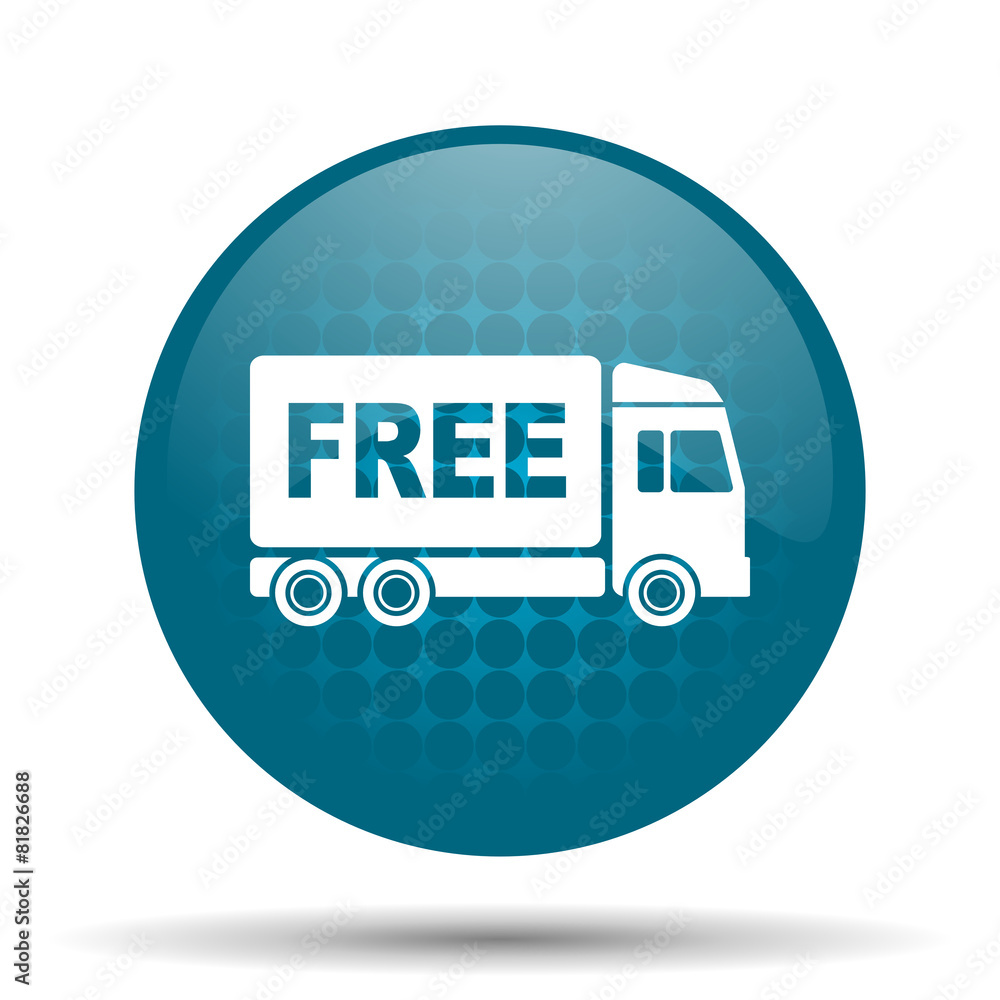 free delivery blue glossy web icon free delivery blue glossy web icon