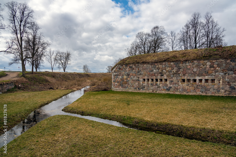 Daugavpils fortress and small river around it