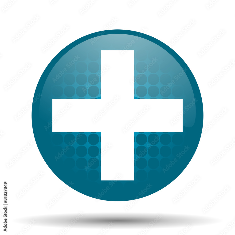 Obraz premium plus blue glossy web icon