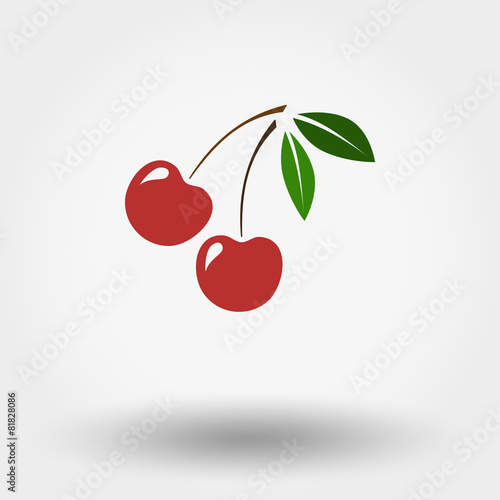 Colour web icon Cherry  , vector illustration.
