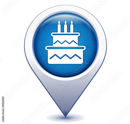 anniversaire sur marqueur géolocalisation bleu