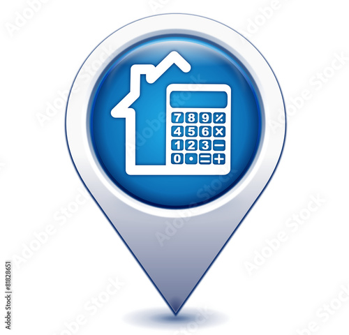 simulateur immobilier sur marqueur géolocalisation bleu
