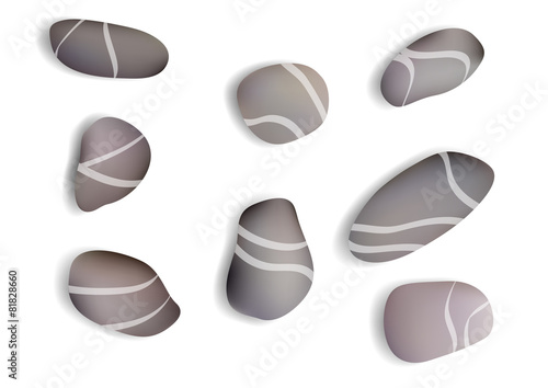 pebbles white background