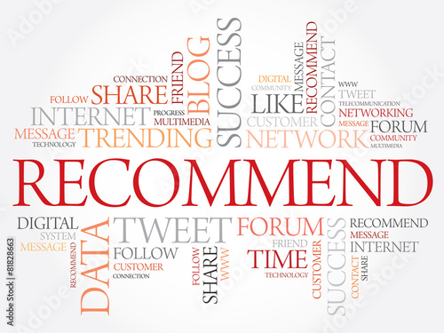 Recommend word cloud, business concept