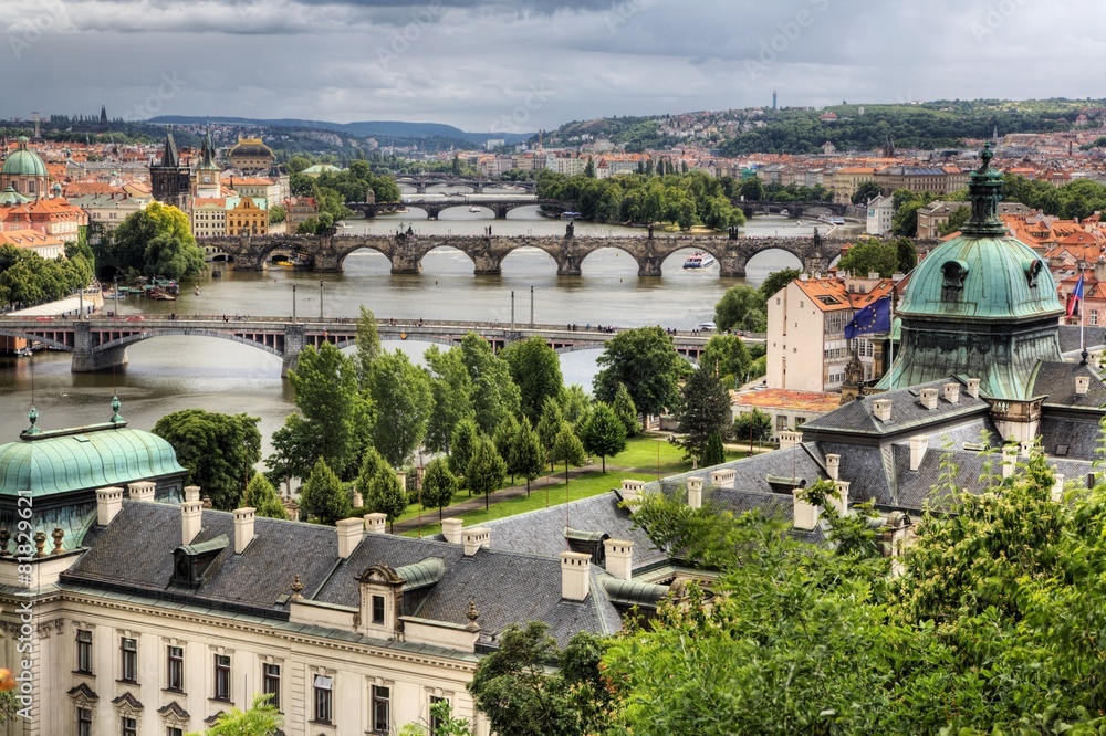Summer panorama of Prague, Czech Republic