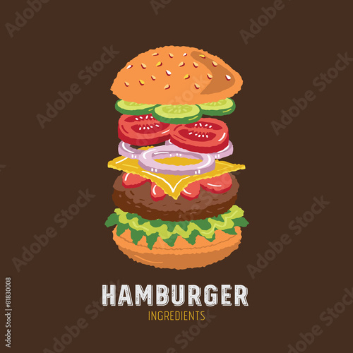 Hamburger Ingredients Icons