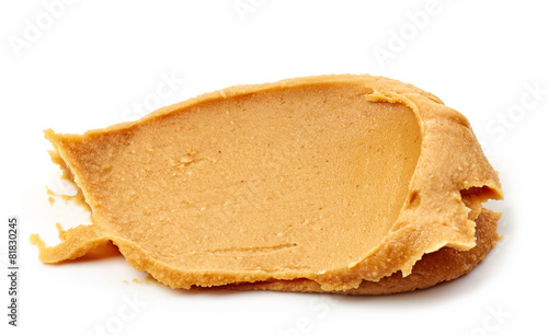 peanut butter spread isolated on white