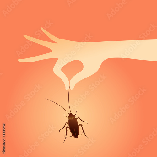Cockroach with the hand