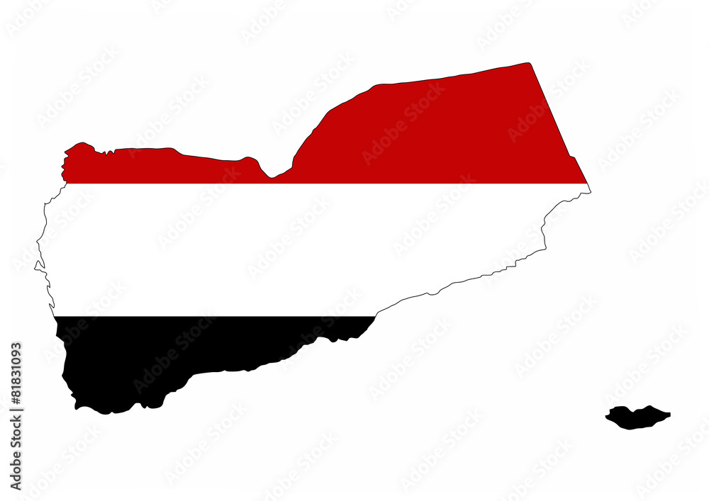 Fototapeta premium yemen flag map
