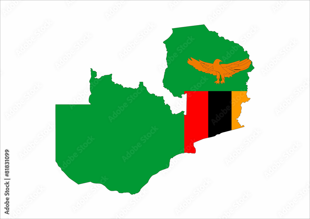 Fototapeta premium zambia flag map