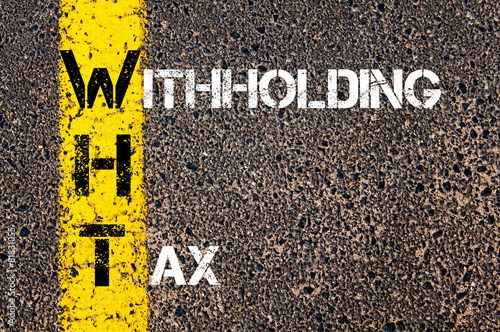 Business Acronym WHT as Withholding Tax photo