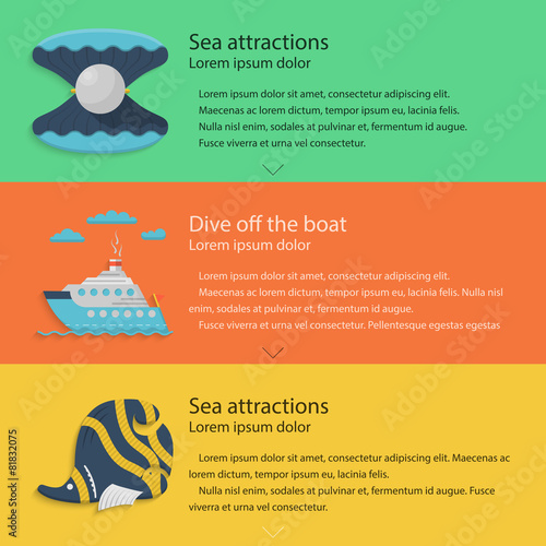 Sea leisure colored vector illustration