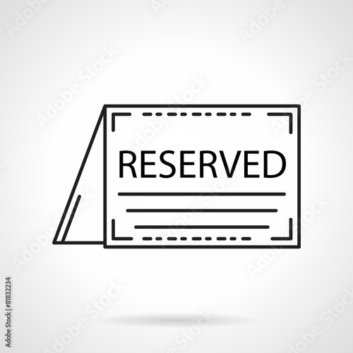Reserved card black line vector icon
