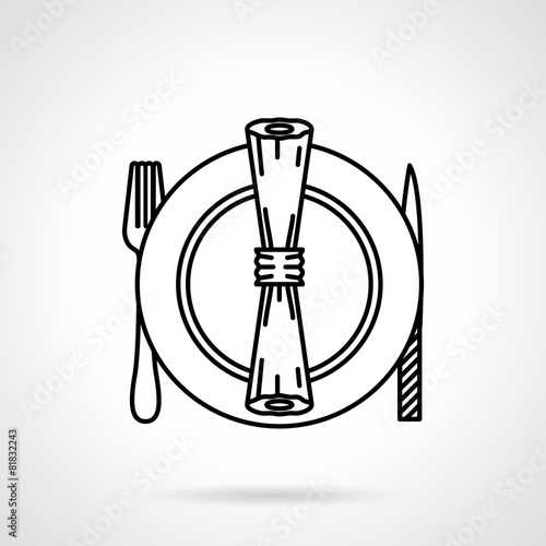 Table set black line vector icon