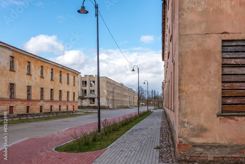 Street with abandoned houses