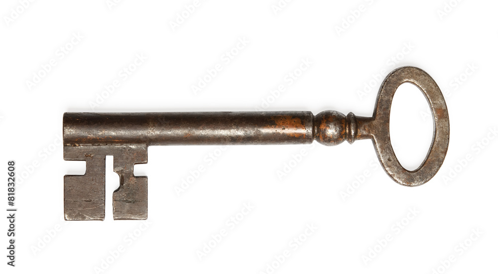 Old key isolated on white background Old key isolated on white background