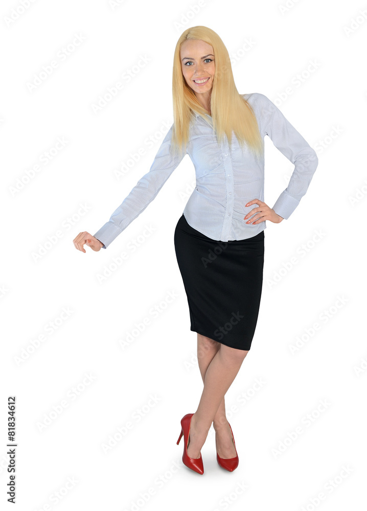 Business woman presenting something Business woman presenting something