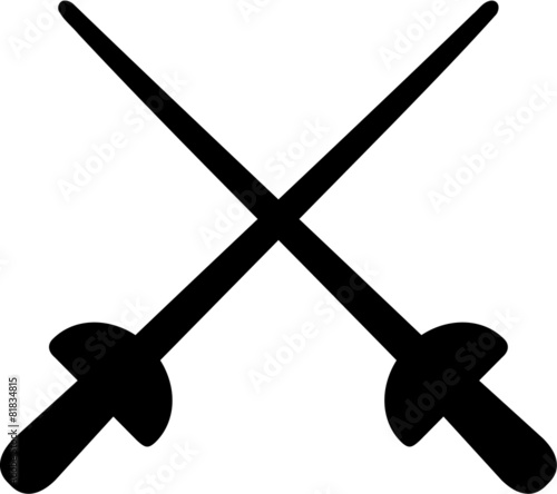 Crossed fencing weapons