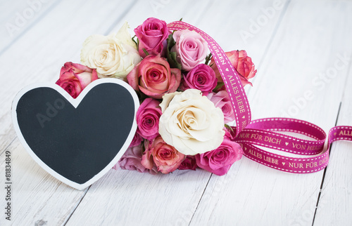 Herz Karte Blumenstrauss