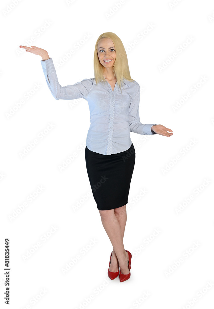 Business woman presenting something Business woman presenting something