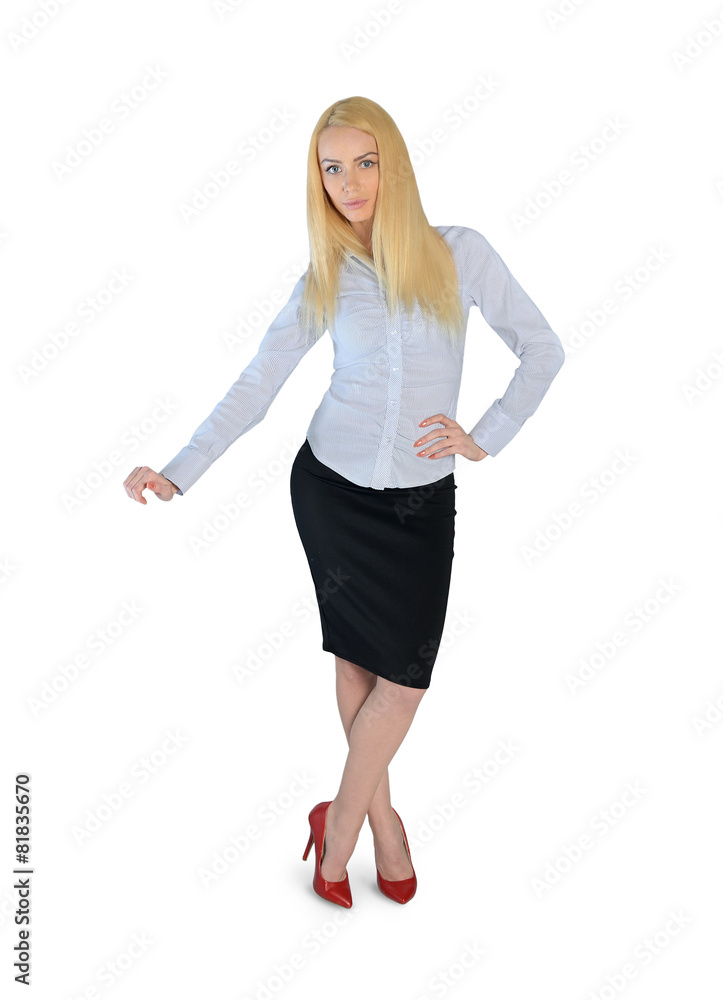 Fototapeta premium Business woman presenting something