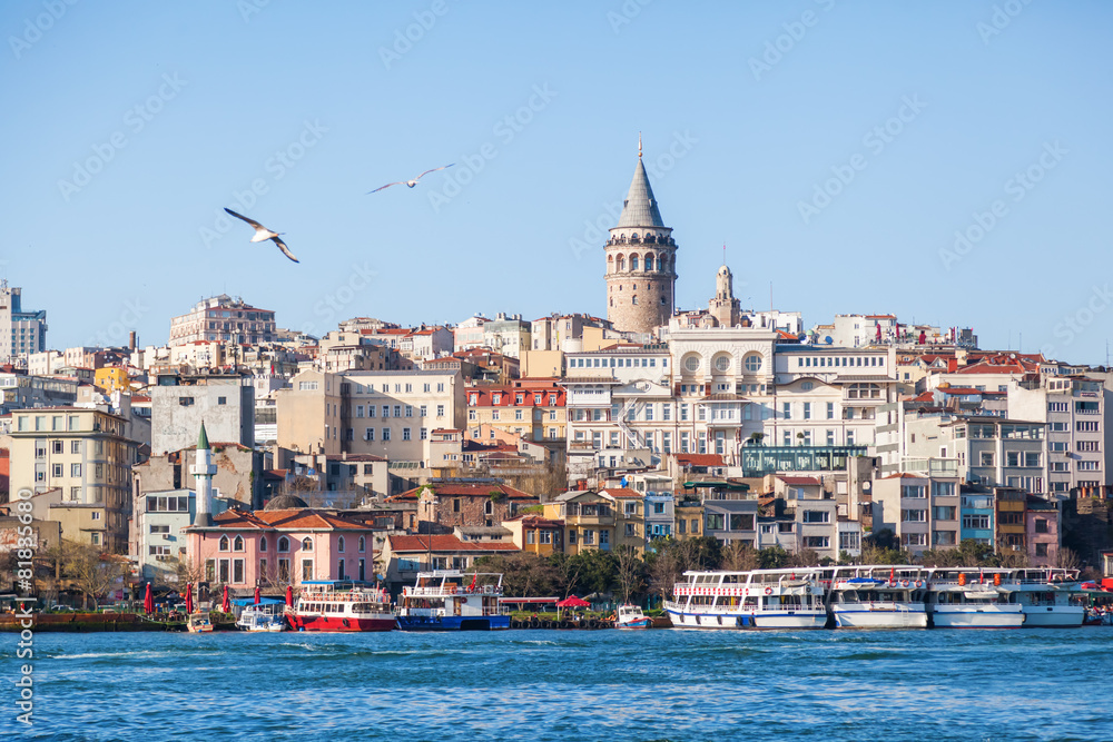 Stadtansicht von Istanbul mit Galataturm