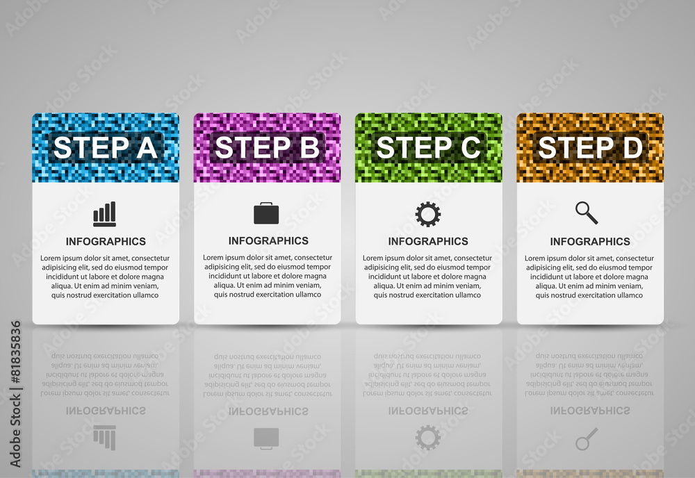 Abstract 3D business options infographics template.