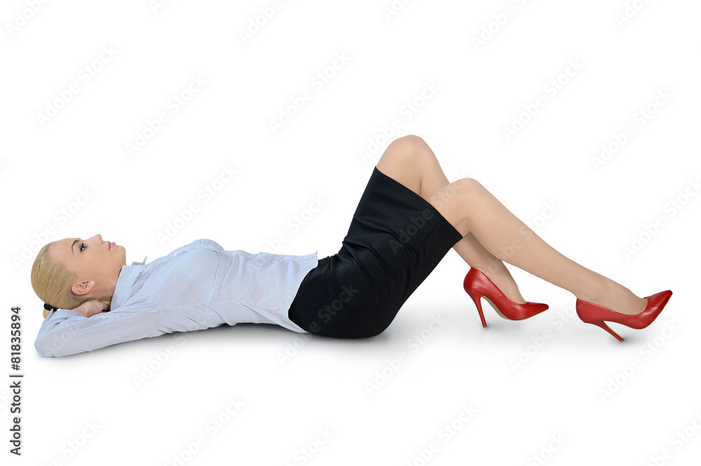 Business woman laying down Business woman laying down