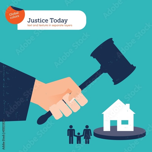 Hammer of justice is going to destroy a house