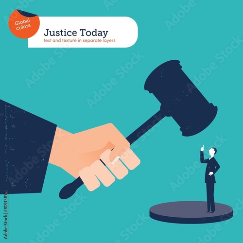 Businessman rebelling against the law