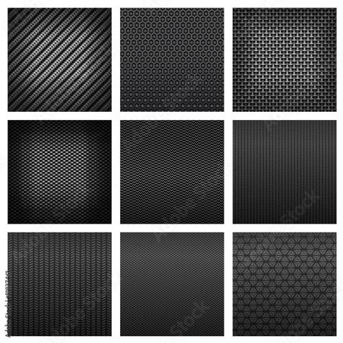 Carbon and fiber texture seamless pattern backgrounds © Vector Tradition