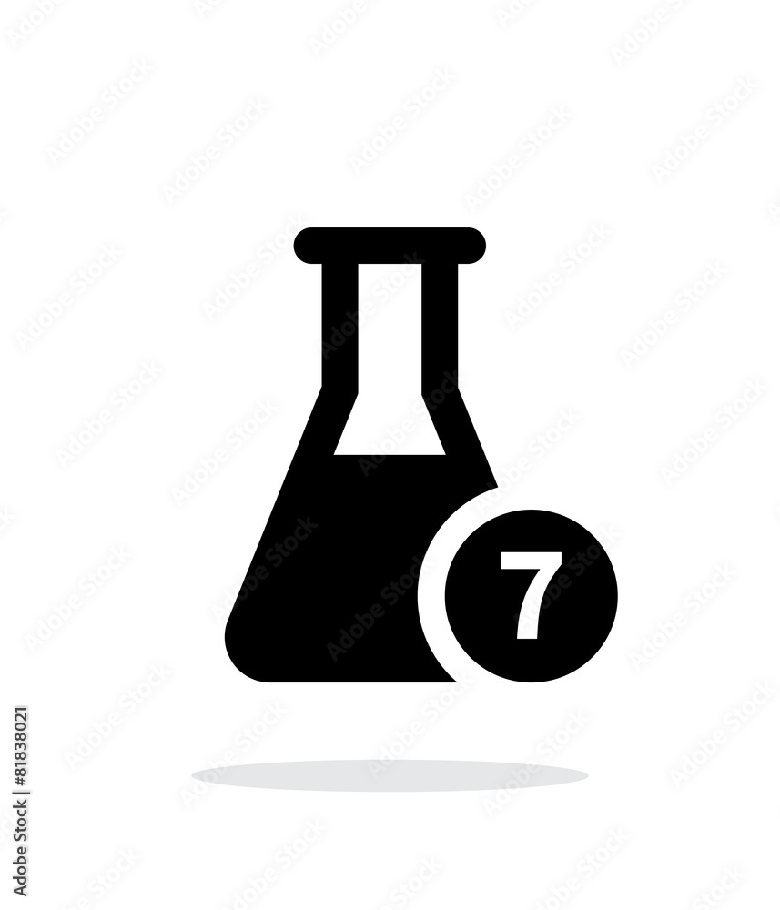 Flask with number simple icon on white background. Flask with number simple icon on white background.