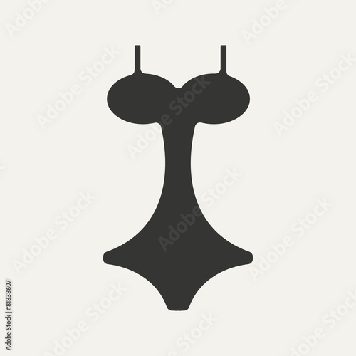 Flat in black and white mobile application swimsuit