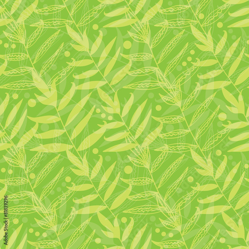 Vector green leaves seamless pattern background