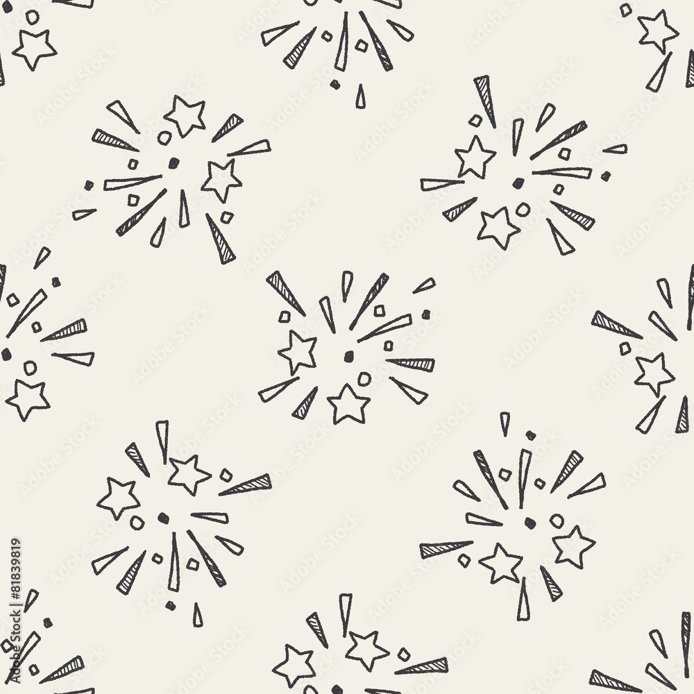 Obraz premium doodle firework seamless pattern background
