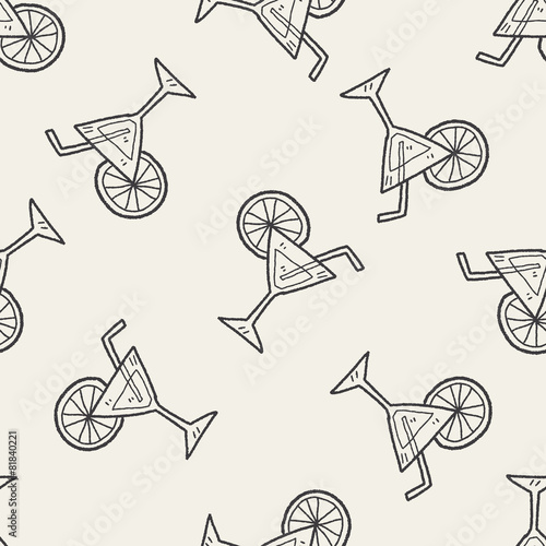 doodle cocktail seamless pattern background