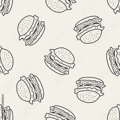 Doodle Hamburger seamless pattern background
