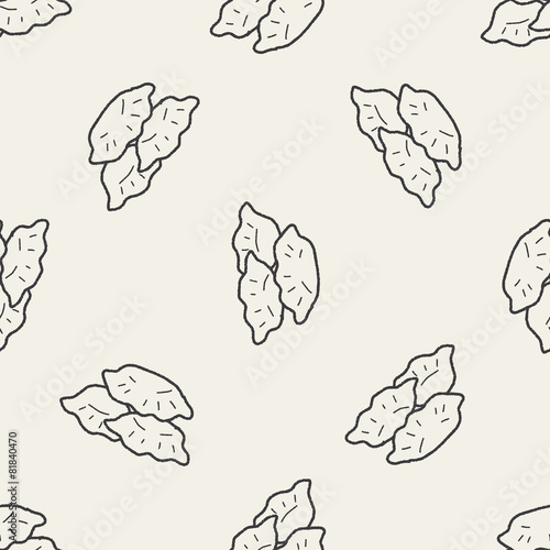 dumpling doodle seamless pattern background