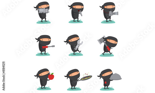 Ninja Mascot Set 7