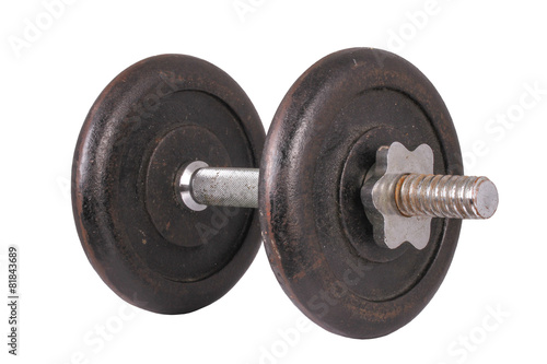 The Single Dumbbell on the White Background