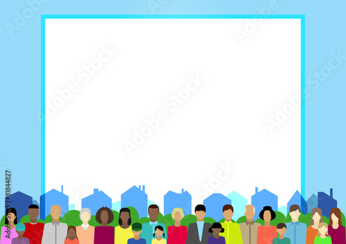 Template with people, family, electorate in town