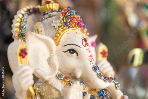 Ganesh ,elephant god, figure closeup