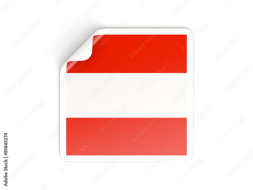 Square sticker with flag of austria Square sticker with flag of austria