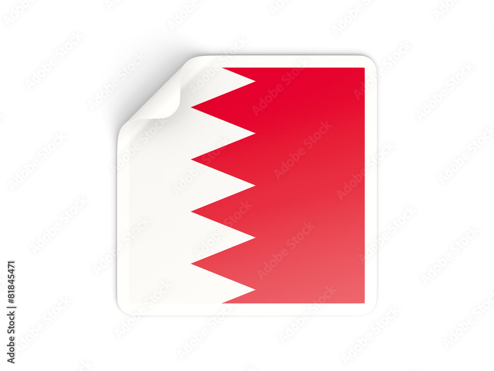 Square sticker with flag of bahrain Square sticker with flag of bahrain