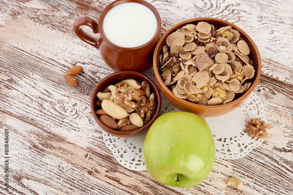 Fototapeta premium breakfast on table