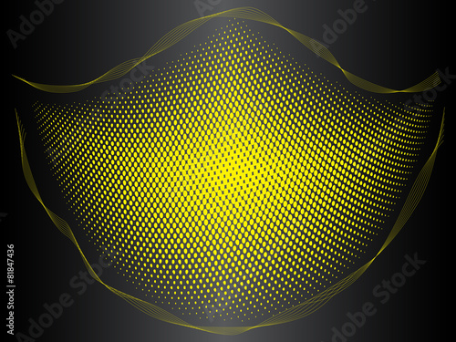 Yellow modern abstract background with halftone effect and blend